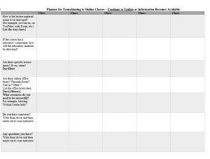 Table for managing online classes