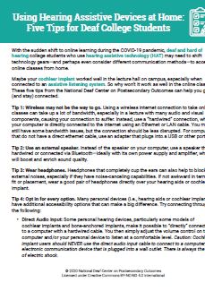 Tips for Deaf Students